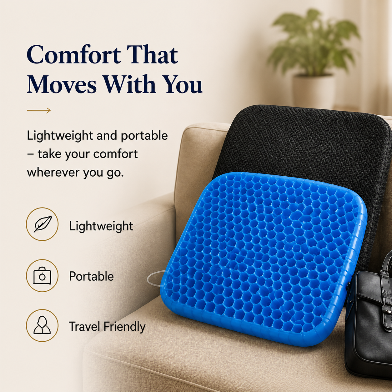 ComfortGrid™ Premium Gel Seat Cushion | Office, Car & Home